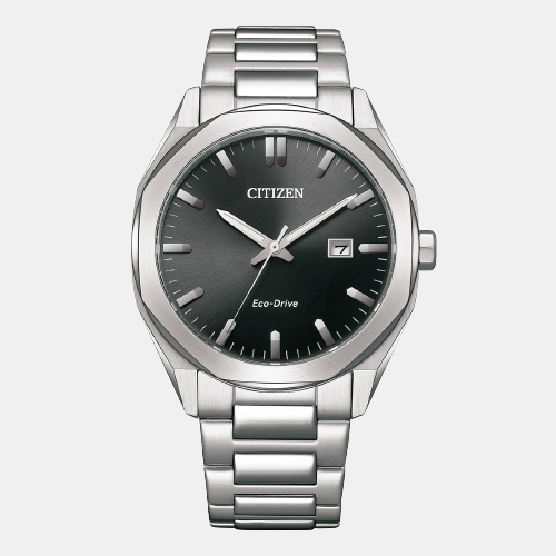 Eco-Drive Men Eco-Drive Black Dial Analog Stainless Steel Watch BM7600-81E