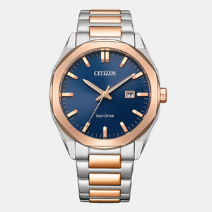 Eco-Drive Men Quartz Blue Dial Analog Stainless Steel Watch BM7606-84L