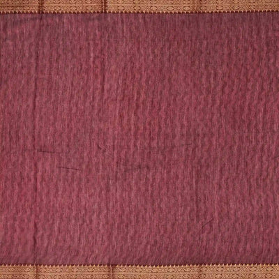 Maroon Woven Chanderi Printed Cotton Saree With Floral Jaal