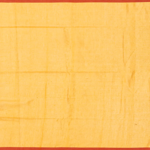 Mustard Handloom Bengal Cotton Saree With Stripes & Buttas
