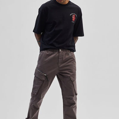 Brown Slim Fit Cargo Pants