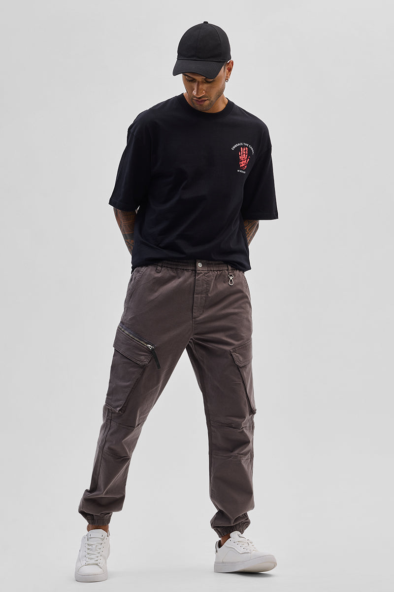 Brown Slim Fit Cargo Pants