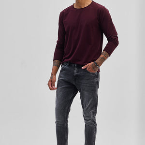 Maroon Stretch Full Sleeve T-Shirt