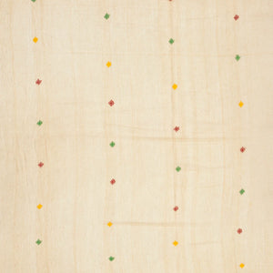 Beige Handloom Bengal Cotton Saree With Plus Buttas