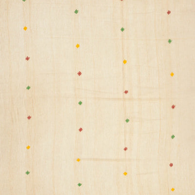 Beige Handloom Bengal Cotton Saree With Plus Buttas