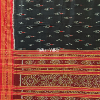 Black Mayur Chandrika Khandua Silk Saree