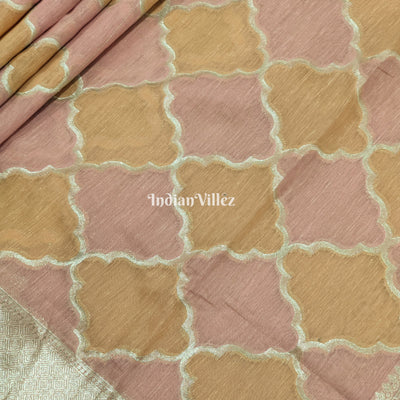 Lavender Orange Zari Woven Banarasi Tissue Saree