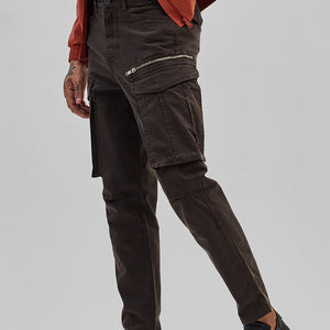 Dark Brown Relaxed Fit Cargo Pants