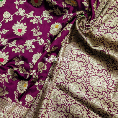 Purple Designer Banarasi Meenakari Katan Silk Saree