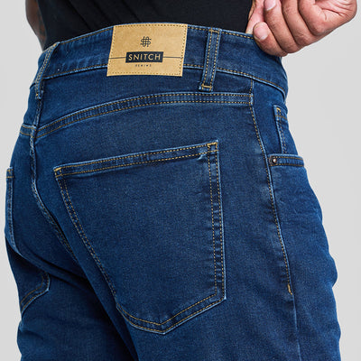 Navy Tapered Fit Jeans