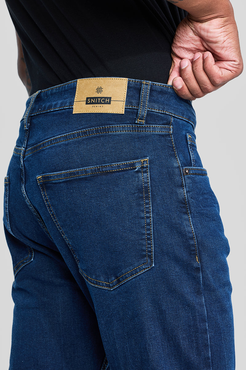 Navy Tapered Fit Jeans