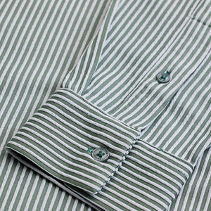 Green Stripes Slim Fit Stretch Shirt
