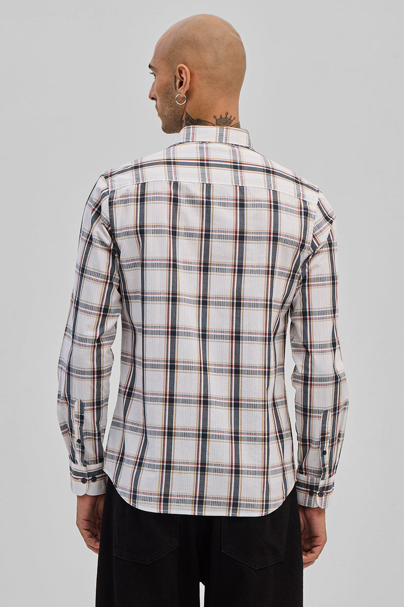 White Checks Slim Fit Shirt