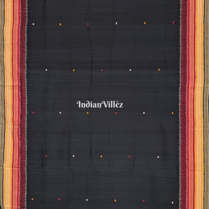 Black Kathiphera Odisha Ikat Khandua Silk Saree