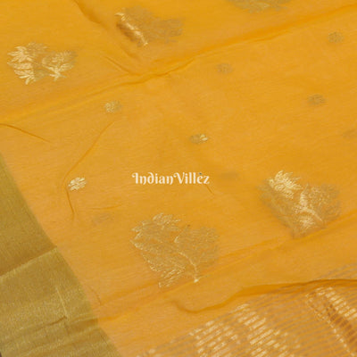 Orange Pure Chanderi Silk Saree
