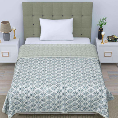 JaipurFabric® Green Ethnic Single Bed Reversible Dohar