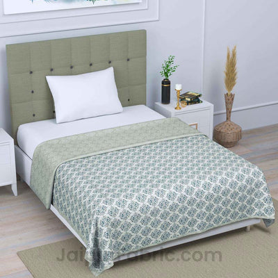 JaipurFabric® Green Ethnic Single Bed Reversible Dohar