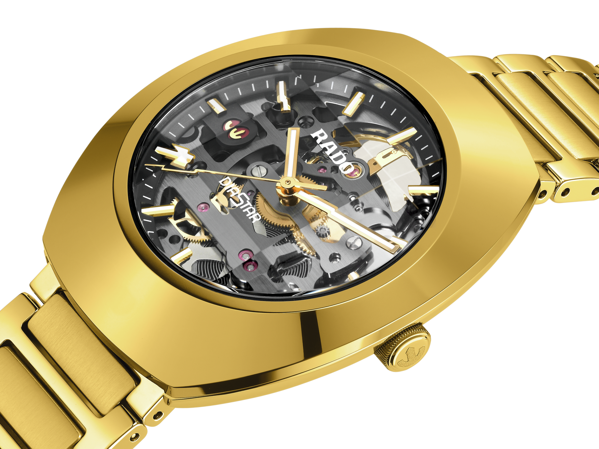 Rado DiaStar Original Skeleton Black, Yellow Dial Unisex 38mm