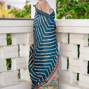 Azure Blue Digital Print Saree