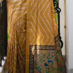 Canary Yellow Digital Print Saree