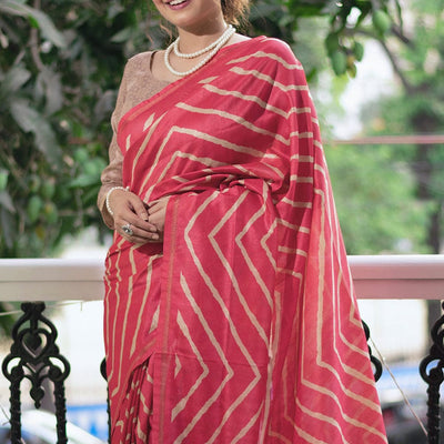 Punch Pink Digital Print Saree