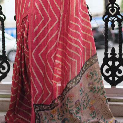 Punch Pink Digital Print Saree