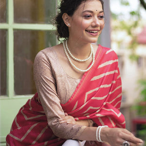 Punch Pink Digital Print Saree