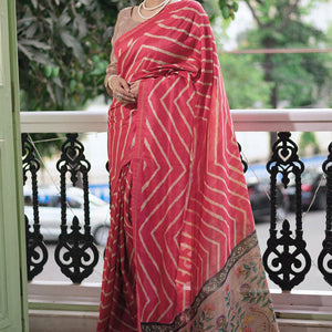 Punch Pink Digital Print Saree