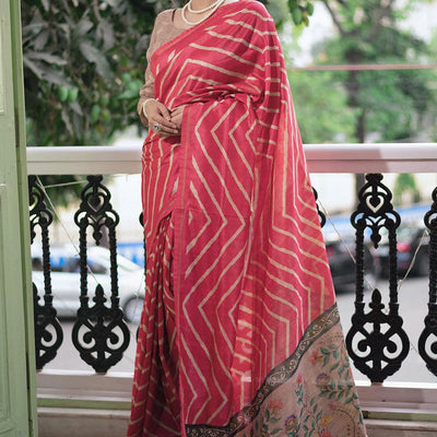 Punch Pink Digital Print Saree
