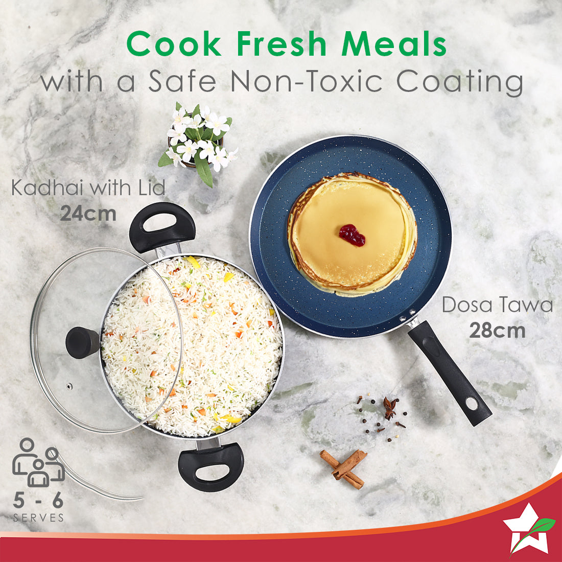Galaxy 3pcs Cookware Set | Kadhai by black tree