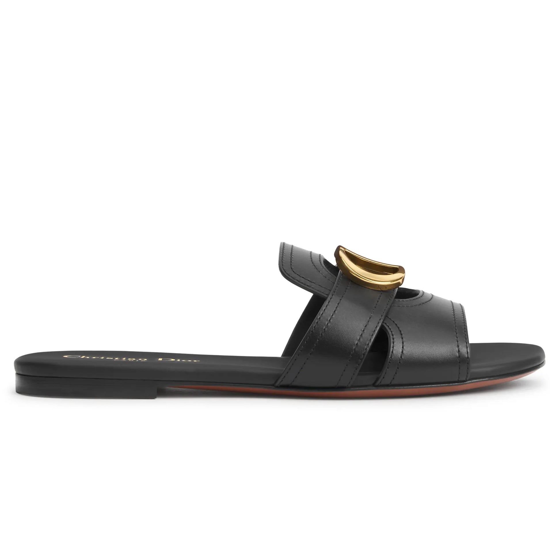 Dior 30 Montaigne Calfskin Black Slides