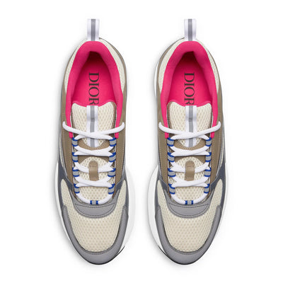 Dior B22 Beige Deep Grey Brown Calfskin Trainer