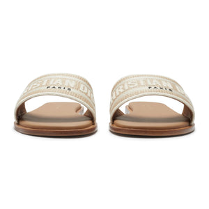 Dior Dway Embroidered Cotton Beige Slides