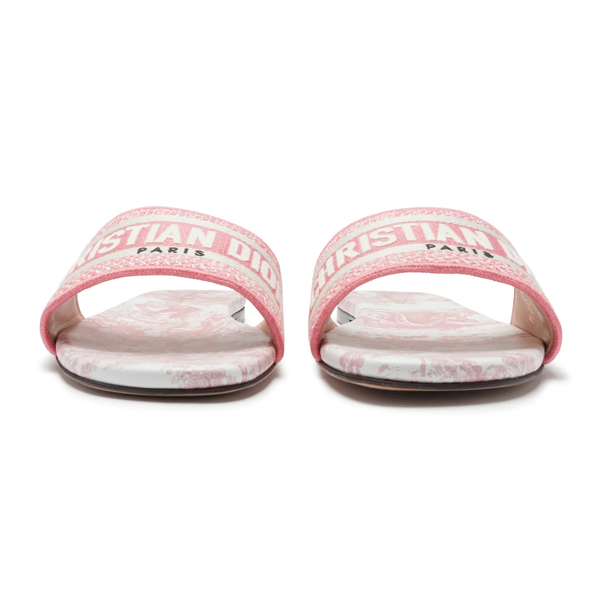 Dior Dway Embroidered Cotton Candy Pink Slides