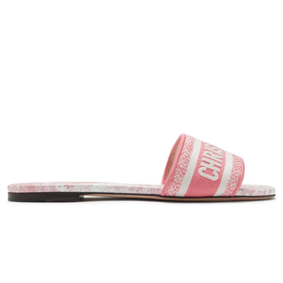 Dior Dway Embroidered Cotton Candy Pink Slides