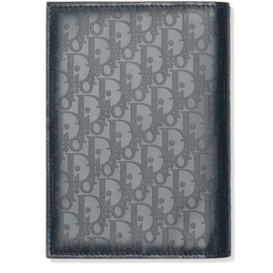 Dior Christian Dior Leather Navy Blue Bifold Passport Card Wallet