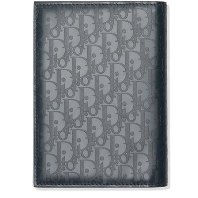 Dior Christian Dior Leather Navy Blue Bifold Passport Card Wallet
