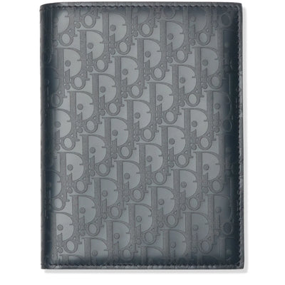 Dior Christian Dior Leather Navy Blue Bifold Passport Card Wallet
