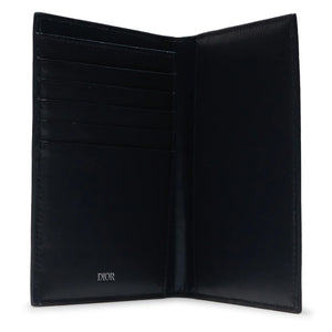Dior Christian Dior Leather Navy Blue Bifold Passport Card Wallet