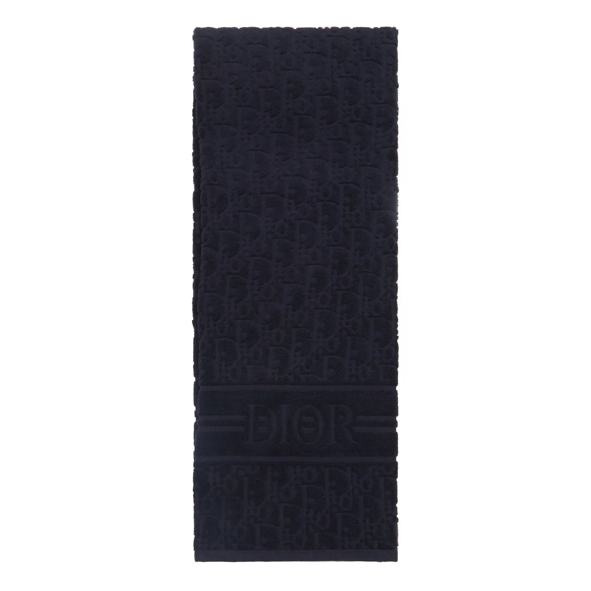 Dior Oblique Classic Terry Cotton Navy Blue Bath Beach Towel
