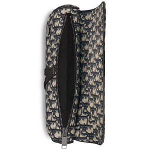 Dior Oblique Jacquard Beige and Black Saddle Bag