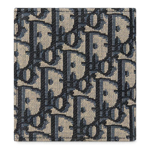 Dior Oblique Jacquard Beige and Black Vertical Bifold Wallet