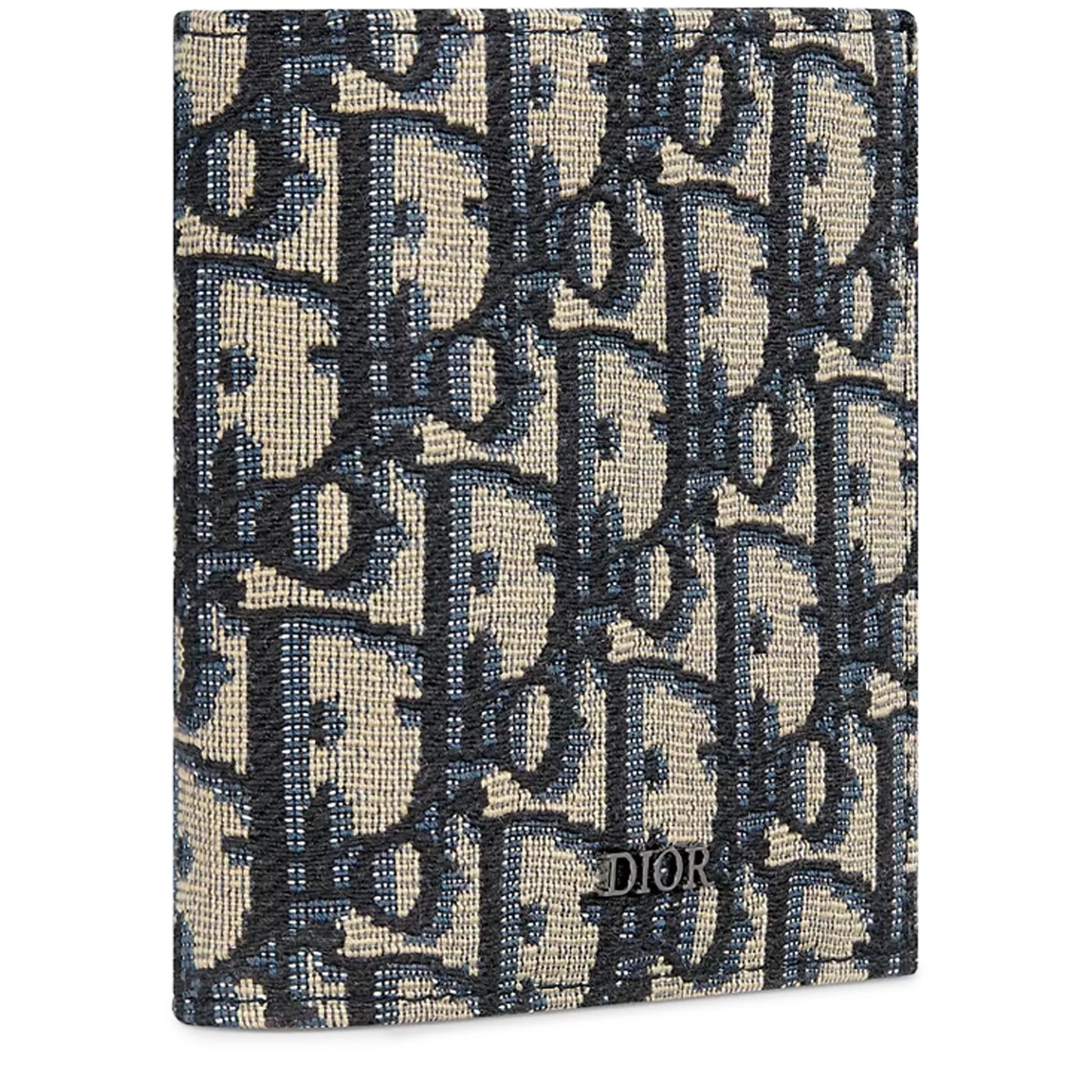 Dior Oblique Jacquard Beige and Black Vertical Bifold Wallet