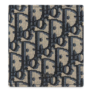 Dior Oblique Jacquard Beige and Black Vertical Bifold Wallet