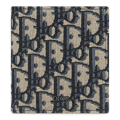 Dior Oblique Jacquard Beige and Black Vertical Bifold Wallet