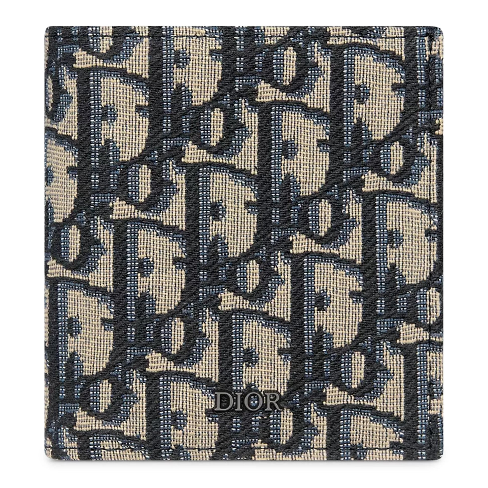 Dior Oblique Jacquard Beige and Black Vertical Bifold Wallet
