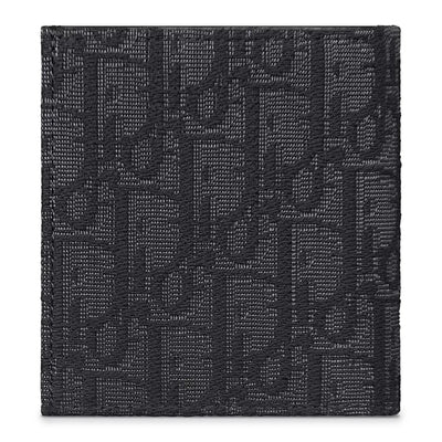 Dior Oblique Jacquard Black Vertical Bifold Wallet
