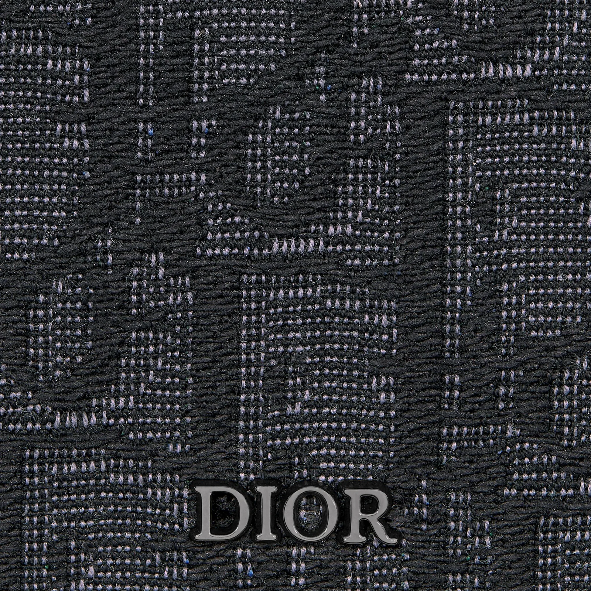 Dior Oblique Jacquard Black Vertical Bifold Wallet