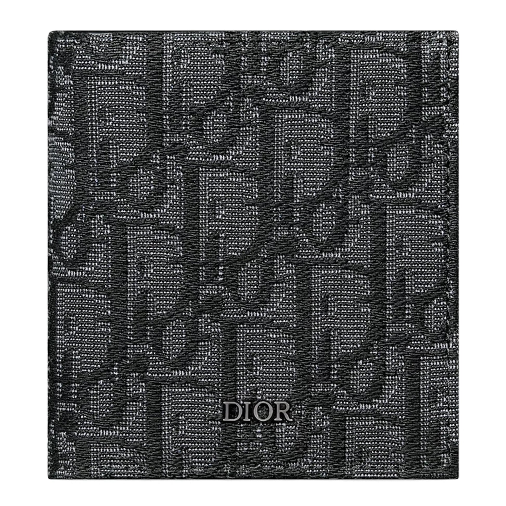 Dior Oblique Jacquard Black Vertical Bifold Wallet