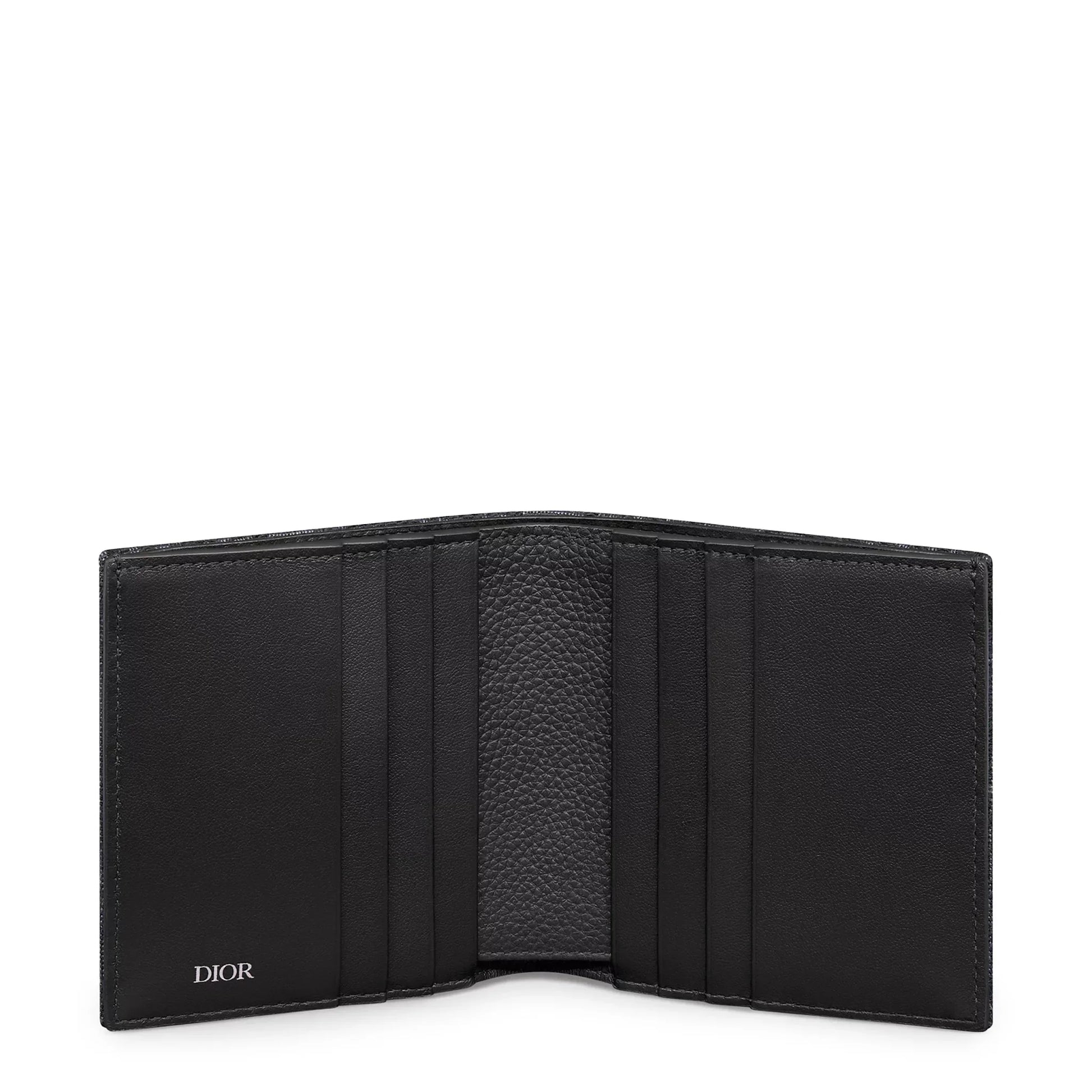Dior Oblique Jacquard Black Vertical Bifold Wallet